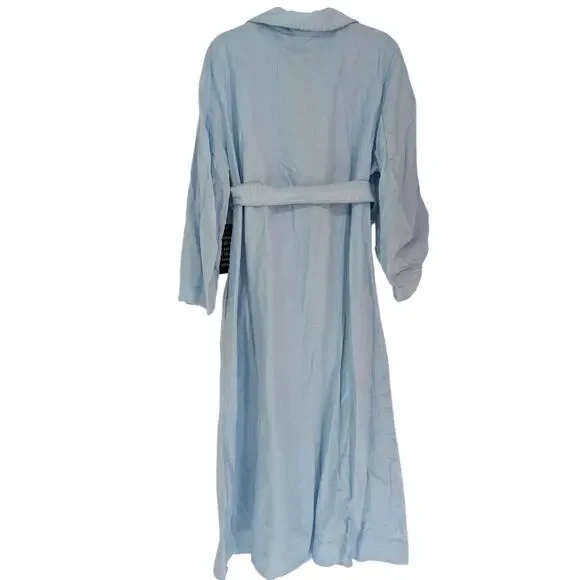 Tuckernuck Blue Linen Cotton Belted Shirt Dress XXXL NWT Midi Maxi - Picture 5 of 6
